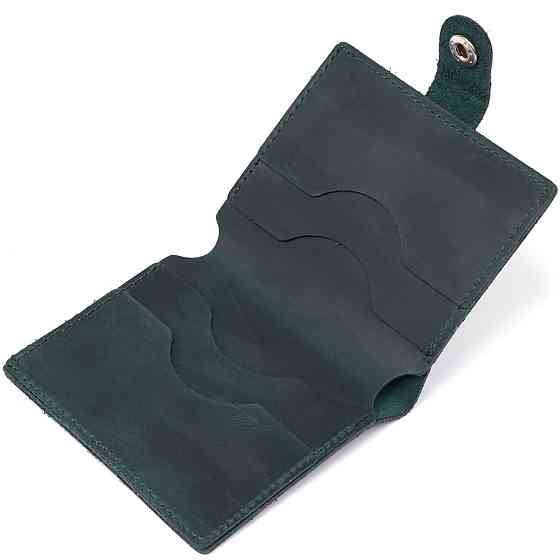 Компактное винтажное портмоне Shvigel 16456 Зеленый Киев