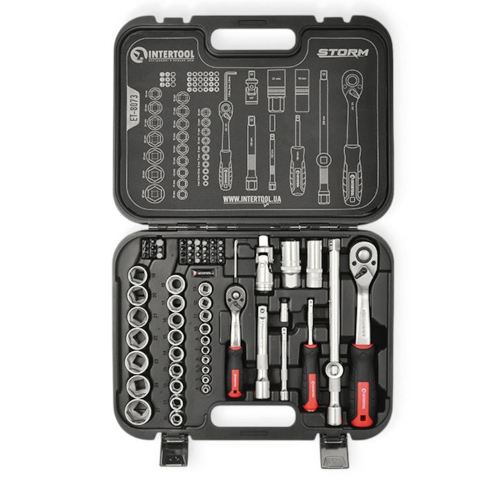 Набір інструменту 1/2", 1/4" 73 шт з бітами PROFI Storm Мукачево - фото 2