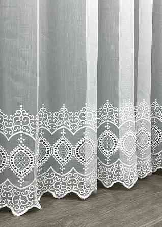 Тюль бамбук с вышивкой и люрексом цвет белый 1817т Киев