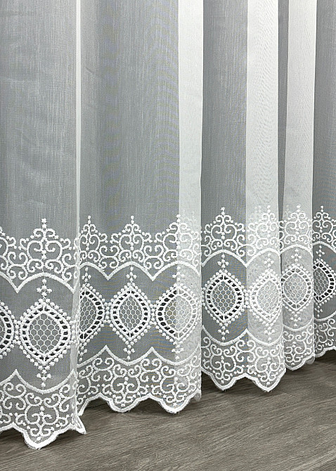 Тюль бамбук с вышивкой и люрексом цвет белый 1817т Киев - изображение 2