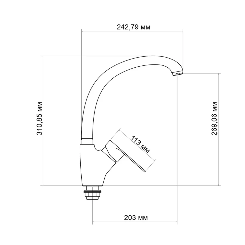 Змішувач для кухні Lidz Tani 007F (k40) LDTAN007FCRM44970 Chrome Київ - фото 8