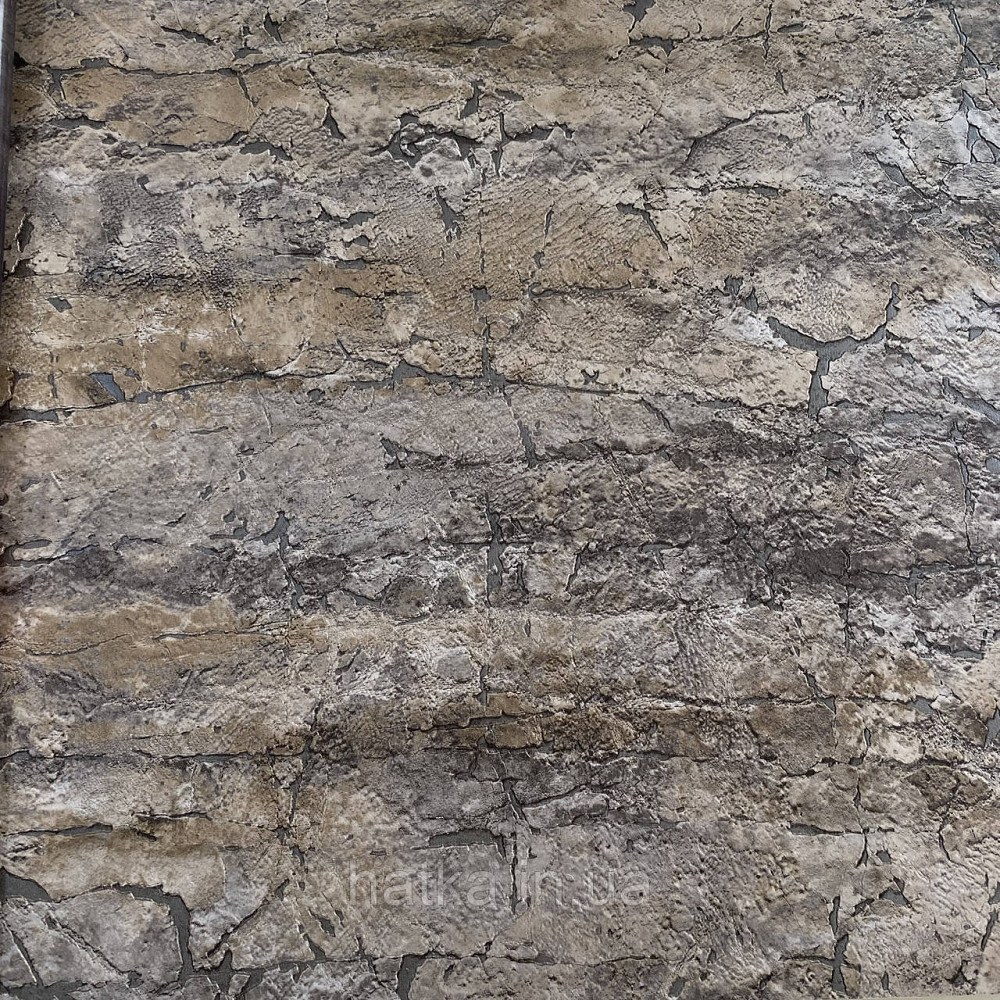 Шпалери вінілові на флізеліні ASCreation UNITA 1.06x10 під камінь структурні коричневі 79204-1 Київ - фото 3