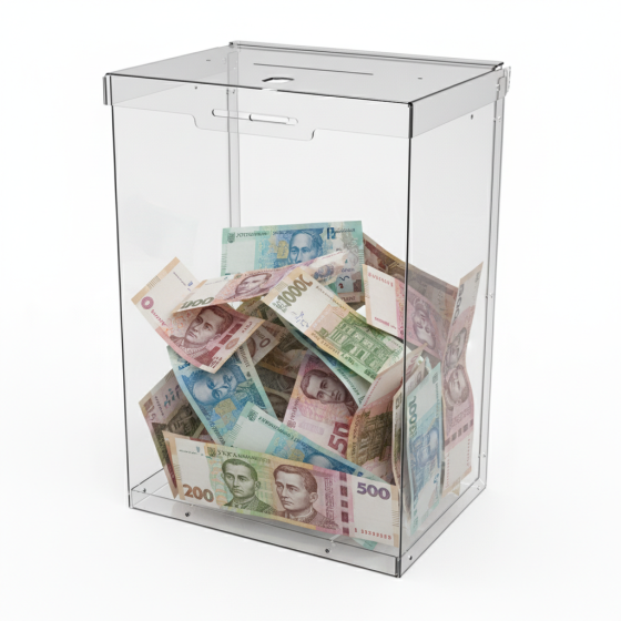 Ящик EKOSTAR с замком для пожертвований и сбора денег 210x150x300. Объем 9.5 литров Киев