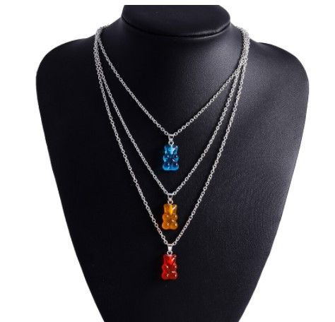 Ожерелье с желейными мишками разноцвтное - длина 50см, цинковый сплав, смола Киев - изображение 2