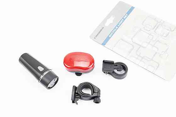 Ліхтар передній 5 діодів+задній 3 діода к-кт, чорний XC-100305 (без батарейок) Київ