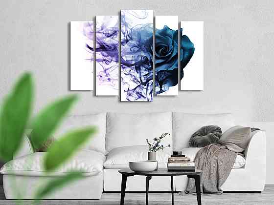 Модульна картина у вітальню / спальню Квіти Димна троянда Art-365_5 ( 80х118см ) Київ