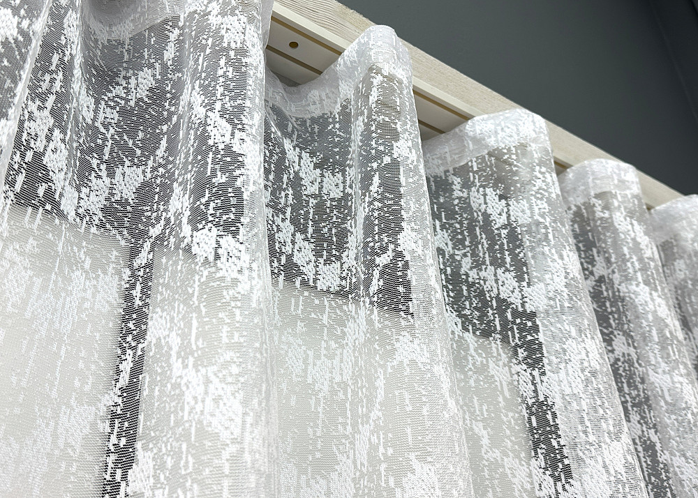 Короткая тюль, высота 1,6 м., жаккард цвет белый 1788т Киев - изображение 6