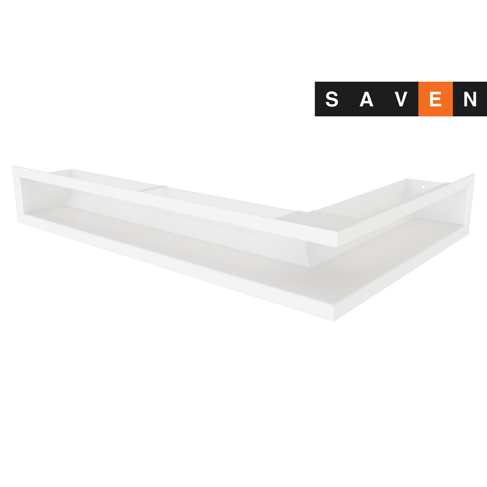 Вентиляційна решітка для каміна кутова ліва SAVEN Loft Angle 90х400х600 біла Львів - фото 1