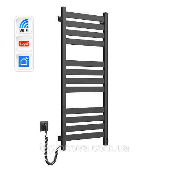 Сушарка для рушників Largo 500х1200 Sensor з Wi-Fi, ліва з таймером, чорний муар Чернівці