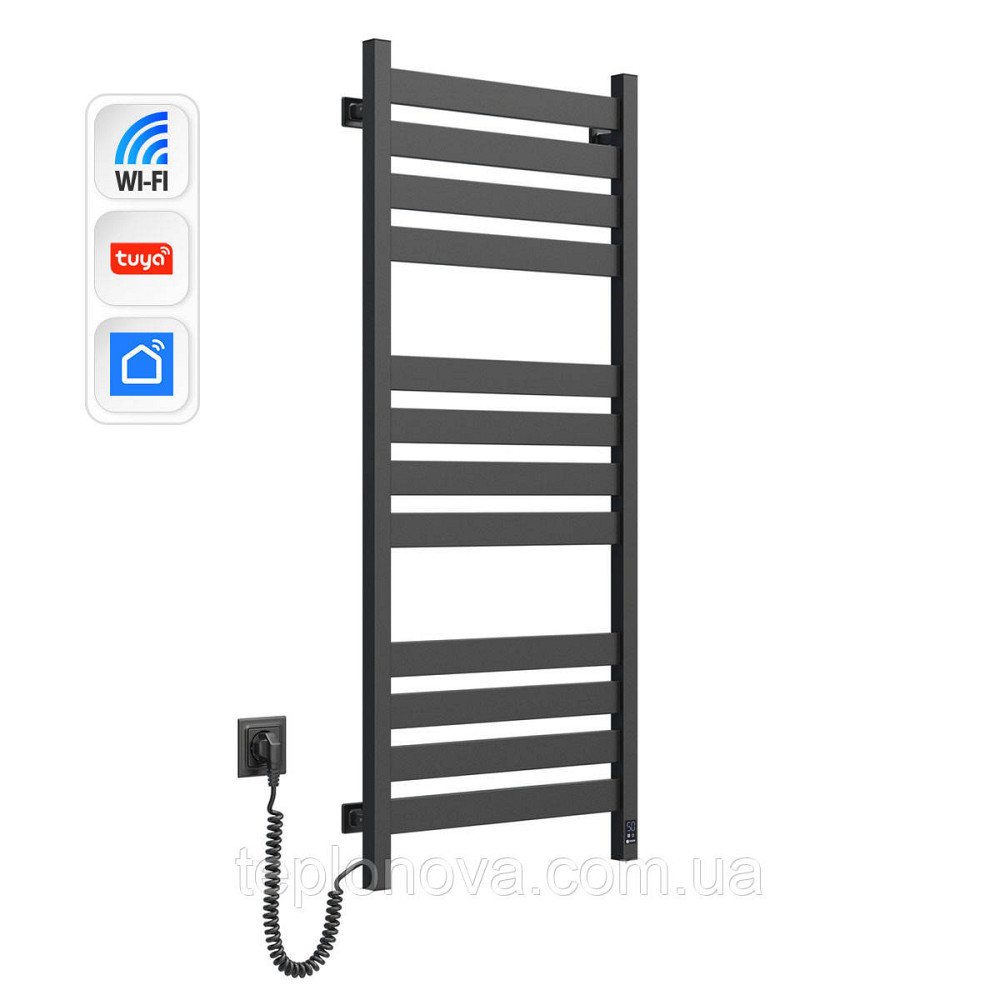 Сушарка для рушників Largo 500х1200 Sensor з Wi-Fi, ліва з таймером, чорний муар Чернівці - фото 3