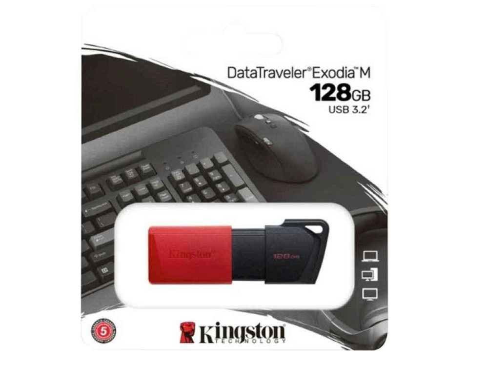 Флешка USB 128GB 3.2 DataTravel Exodia M чорно-червона ТМ Kingston Київ - фото 1