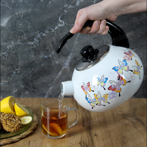 Чайник 2,5л емальований зі свистком 1035 KAMILLE Житомир - изображение 9