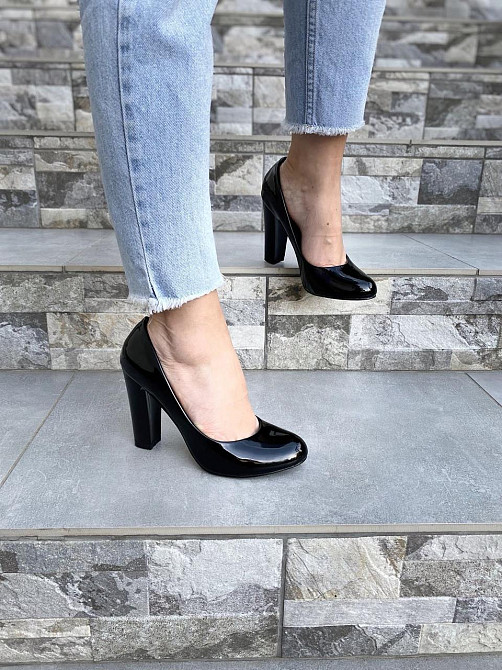 Туфлі жіночі SEASTAR чорні еко-лак 37р. каблук 10см. (4579) Коломия - фото 7