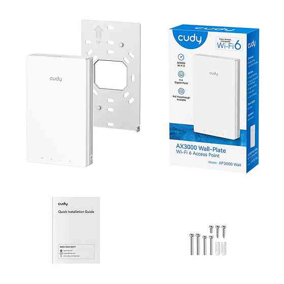 Точка доступу Cudy AP3000 Wall настінна WiFi 6 з підтримкою Mesh дводіапазонна гігабітна AX3000 Київ
