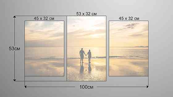 Модульна картина Пара на пляжі (53х100см) Art-195_3 Київ