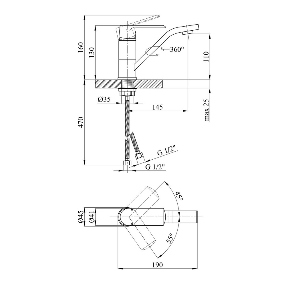 Змішувач для раковини Kroner KRP Armada - C011 Київ - фото 2
