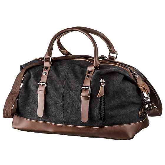 Дорожня сумка текстильна Vintage 20170 Чорна Київ