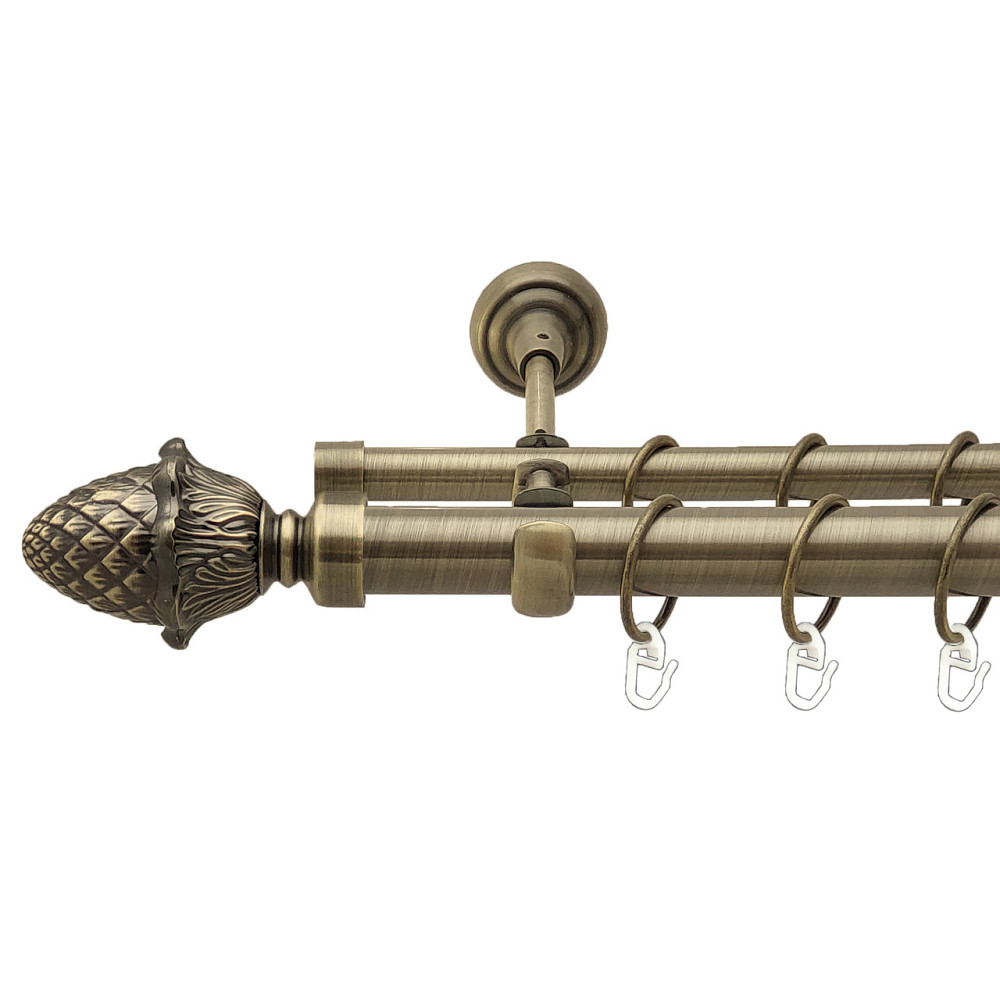 Карниз Orvit Цинара металевий дворядний відкритий Антик 25\16 мм 200 см (4290781) Львов - изображение 1