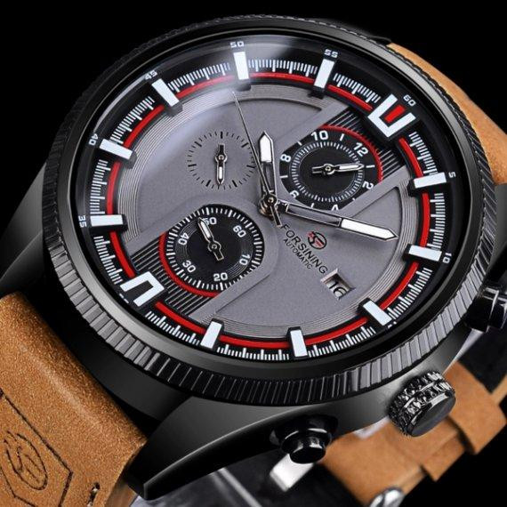 Годинник чоловічий механічний Forsining Tennesy Wine Red (2 ремінці) Вінниця - фото 5