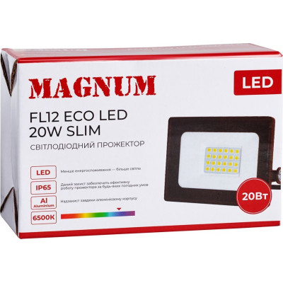 Прожектор MAGNUM FL12 ECO LED 20Вт slim 6500К IP65 (90022011) Вінниця - фото 5