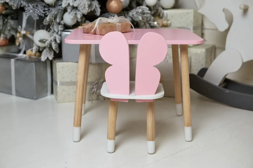 Дитячий прямокутний столик (Рожевий) та стільчик Метелик (Рожевий з білим) Вінниця - фото 3