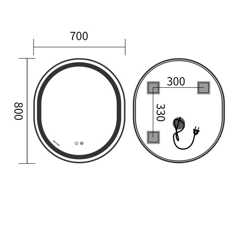 Дзеркало Mixxus Premium ELLIPSE MV05-80x70-REVERSE BLACK ) ( MP6646 ) 21183 Харьков - изображение 8