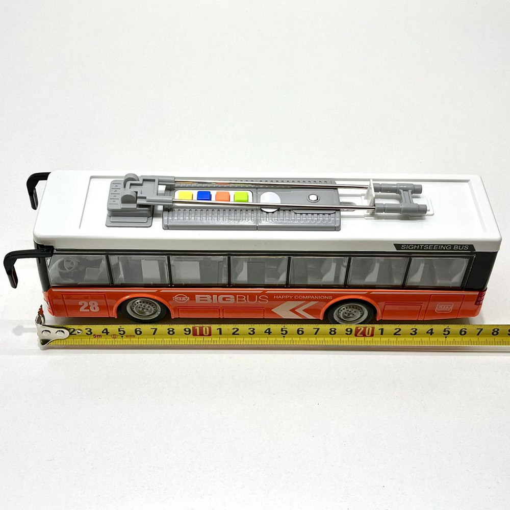 Тролейбус з інерцією підсвічуванням і звуком відчиняються двері Помаранчевий (WY911AB) Чернигов - изображение 3