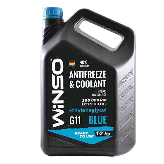 Антифриз Winso Antifreeze & Coolant Blue G11 -40°C голубой готовый 10кг Львов