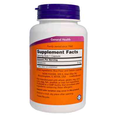 Амінокислота Now Foods Мелатонін 3 мг, 180 гелевих капсул (NOW-03257) Вінниця