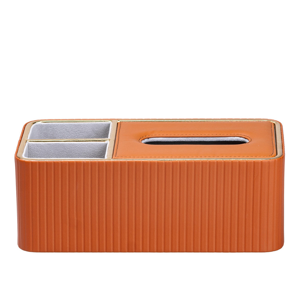 TS Kitchen Серветниця на стіл з еко-шкіри з двома відділеннями 27 х 13.5 х 10 см Коричневий HPD Коломия - фото 2