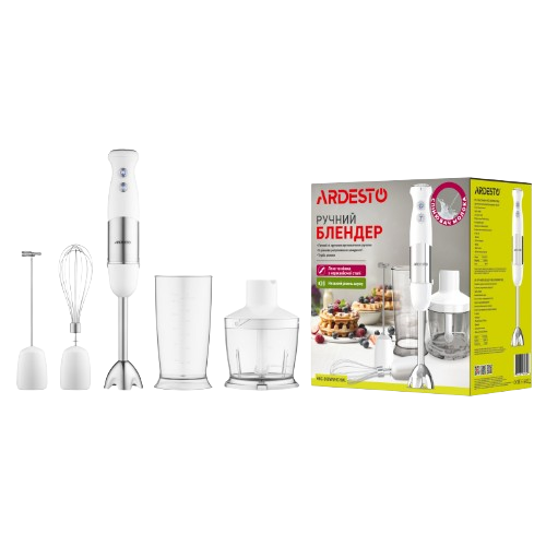 Блендер погружний 800W + чаша 600мл + чопер 500мл біло-сріблястий HBG-800WWHCHML Ardesto Житомир - изображение 8
