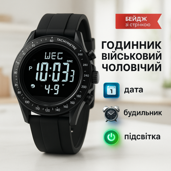 Ударостійкий водонепроникний годинник SKMEI 2045BKBK, Військовий годинник з підсвічуванням PW-95 Львів
