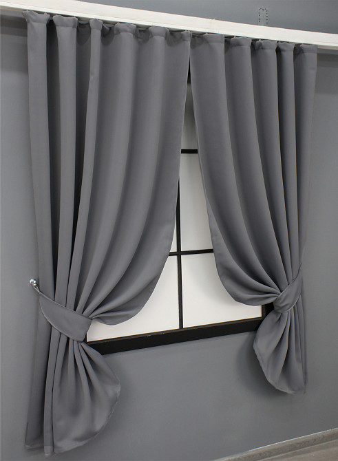 Комплект штор коротких VR-Textil Bagema Rvs № 1244ш 130х160 см 2 шт Сірий (39-0058) Київ - фото 2