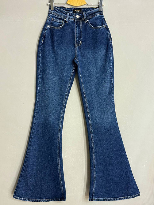 Джинси жіночі Sherocco 7034 кльош від коліна висока посадка стрейчеві сині, синій, 30, 30, 77 см, 105 см Київ - фото 1