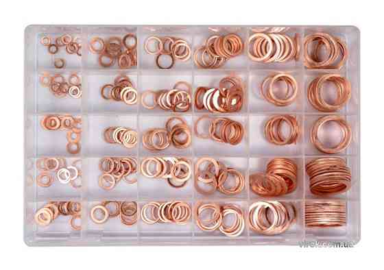 Шайби мідні YATO, Ø= 5/9 - 28/36 мм, наб. 300 шт [5/20/320] Одеса