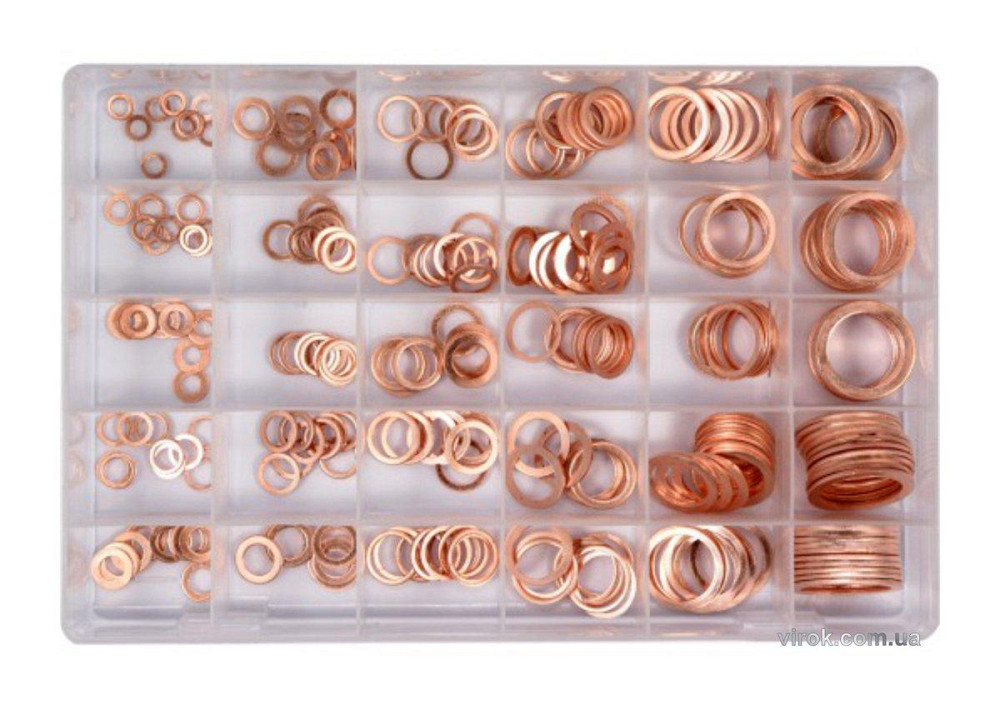 Шайби мідні YATO, Ø= 5/9 - 28/36 мм, наб. 300 шт [5/20/320] Одеса - фото 1