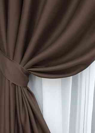 Комплект штор на люверсах VR-Textil Bagema Rvs № 1243ш Коричневий 150х250 см 2 шт (37-0164) Київ