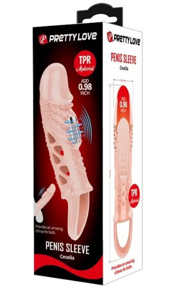 Удлиняющая насадка с вибростимуляцией ( на 2,5 см ) PRETTY LOVE - PENIS SLEEVE Cecelia Sex Aura Киев - изображение 10