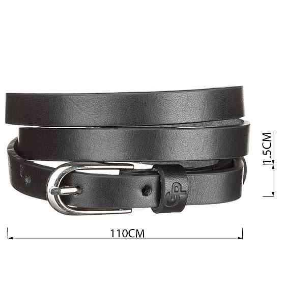 Ремень женский Grande Pelle 11072 тонкий Черный Киев