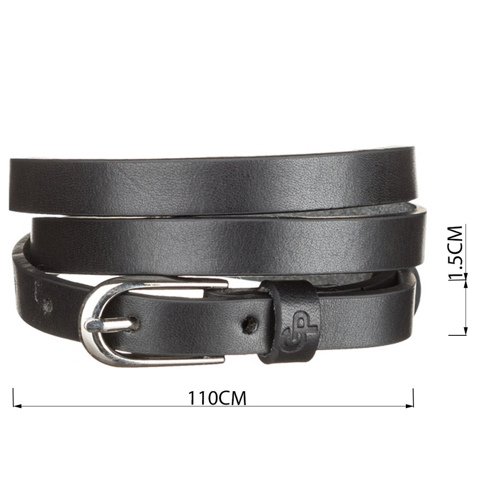 Ремень женский Grande Pelle 11072 тонкий Черный Киев - изображение 4