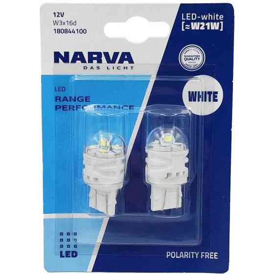 Комплект світлодіодних ламп NARVA 18084B2 W21W LED Range Performance 12V W3X16d WHITE 6000K (2 шт) Харків