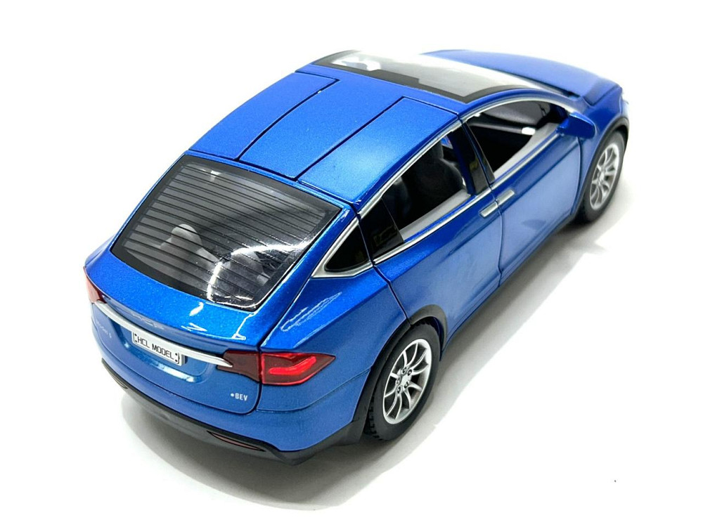 Машина Автосвіт Tesla Model X інерційна відчиняються двері капот багажник 20см Синя (AP-1722) Чернигов - изображение 4