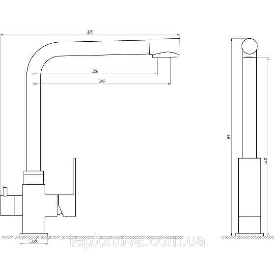 Смеситель для кухни под осмос Globus Lux ALPEN SUS-0110-BB Черновцы