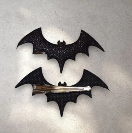 Заколки на Хелловін Кажан з блискітками one size чорний Київ