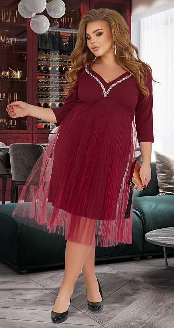 Ошатне плаття батал з кристалами (52) Київ - фото 3