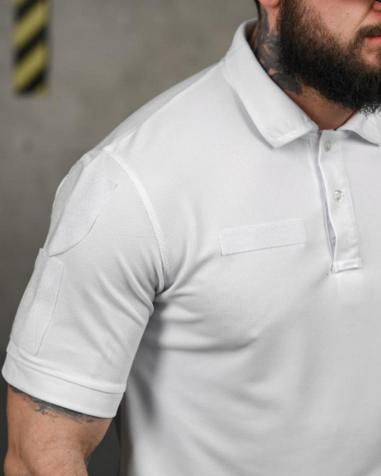 Тактична футболка поло PATRIOT біла ВТ6322 Одеса - фото 11