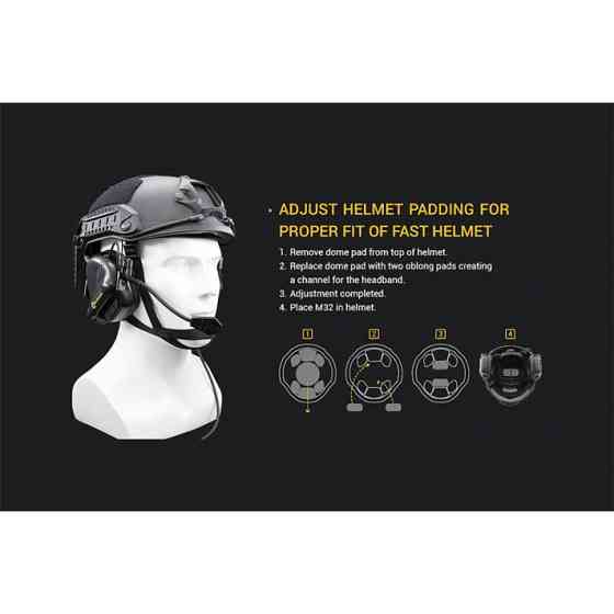 Тактические активные наушники Earmor М32 FG Койот Киев