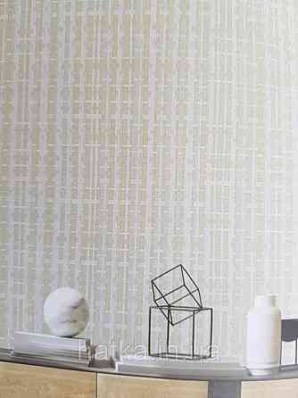 Обои виниловые на флизелине AdaWall Beta1.06х10 структурные полосы под соломку бежевые молочные 1105-2 Киев