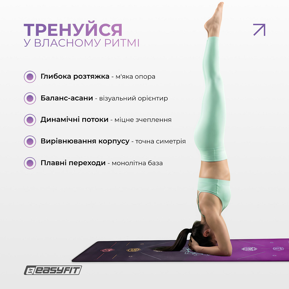 Килимок для йоги EasyFit Chakra Flow (замша-каучук) Коломия - фото 5