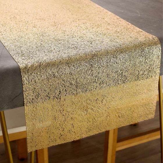 Килимок сервірувальний під гаряче, 180×40см, сервірувальна серветка скатертина золотиста Кам'янець-Подільський